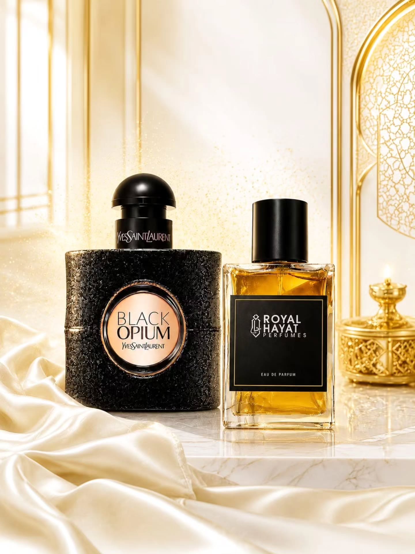 Oriental collection — Royal Hayat eau de parfum in a golden marble setting