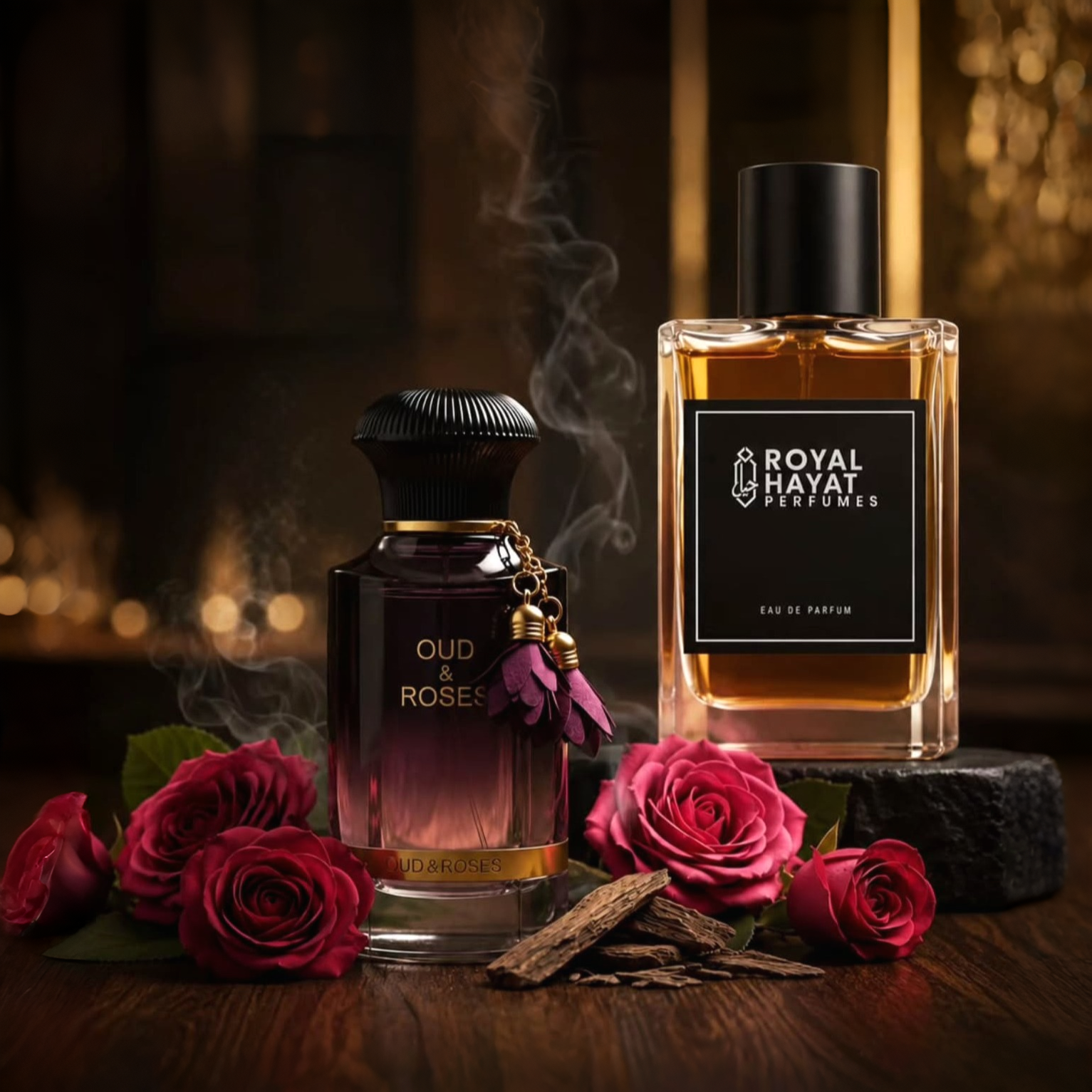 Oud & Roses — Royal Hayat oud eau de parfum with deep red roses and agarwood